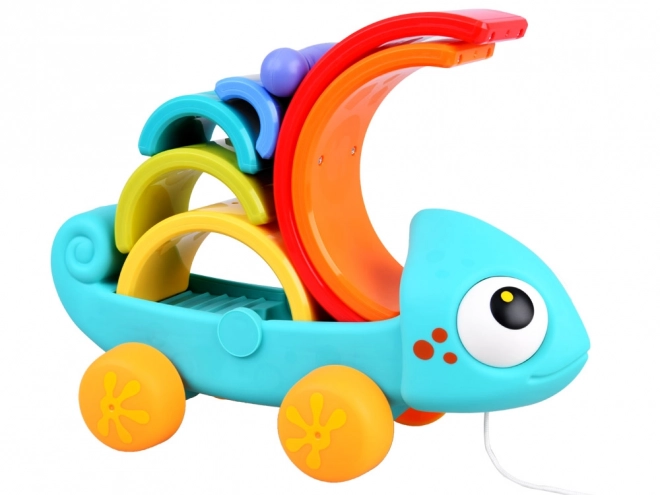 Montessori tęczowy kameleon układanka 18m+