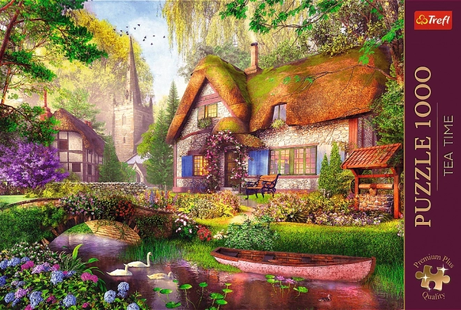TREFL Puzzle Premium Plus Czas na herbatę: Drewniana chata 1000 elementów
