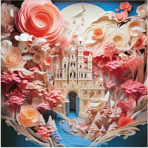 Kwadratowe puzzle Paper‑Like: Biały zamek 1000 elementów HEYE