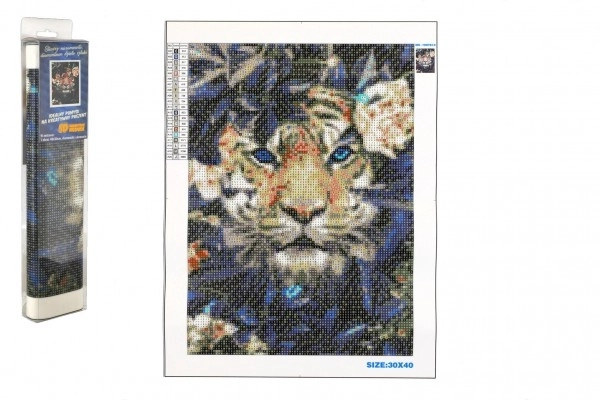 Malowanie Diamentowe Ukryty Tygrys 30x40 cm