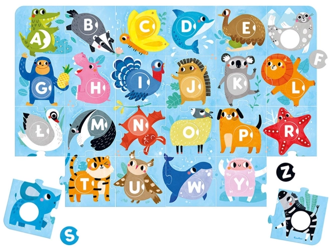 CzuCzu duże puzzle z otworem Alfabet
