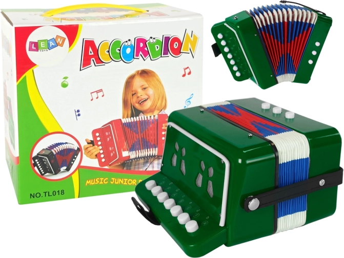 Akordeonowy instrument dla małych muzyków Zielony
