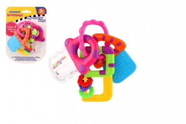 Gryzak/Grzechotka klucze plastikowe 10x12cm na karcie 3m+
