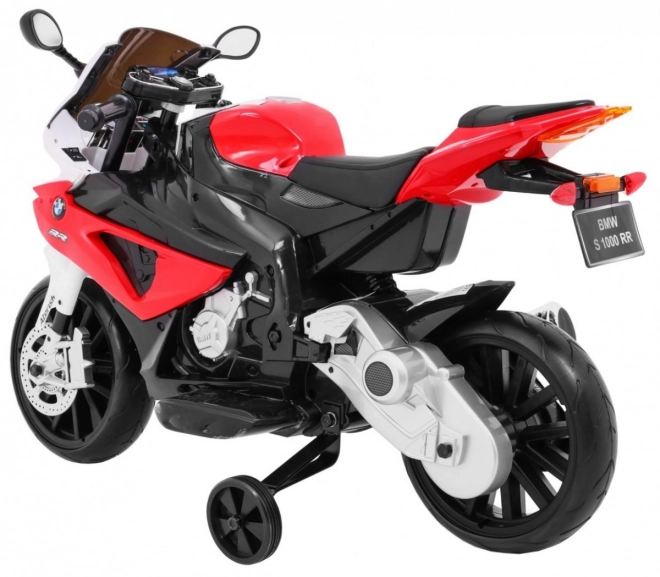 BMW S1000 RR Motocykl dziecięcy na baterie + koła pomocnicze + podnóżek – czerwony