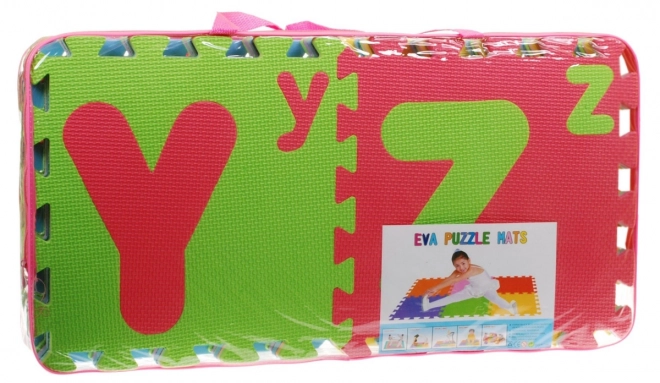 Piankowe puzzle litery dla dzieci 3+ EVA pianka + Duże i małe litery Alfabet + Podkładka podłogowa