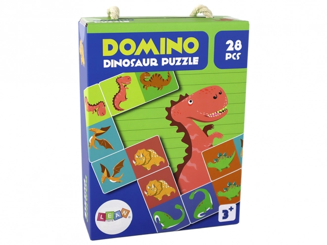 Gra puzzle Obustronne domino Dinozaury - 28 części