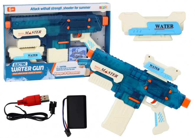 Pistolet na wodę M416 na akumulator, 500 ml, zasięg 8-10 m