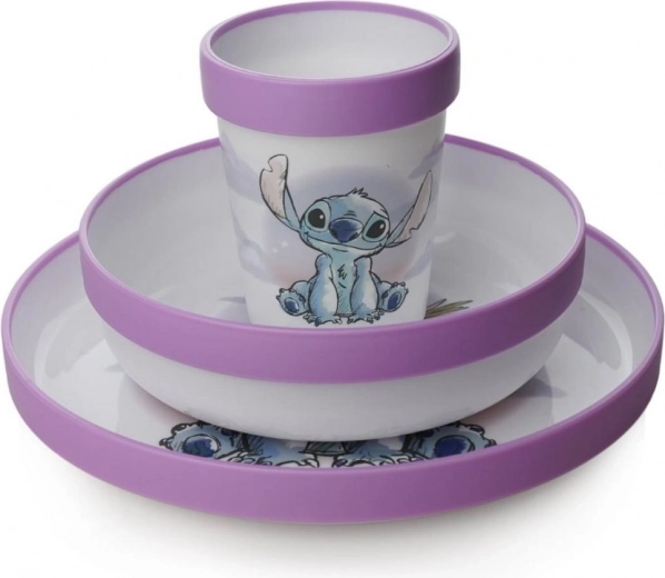 Dziecięcy zestaw obiadowy 3w1 Lilo & Stitch
