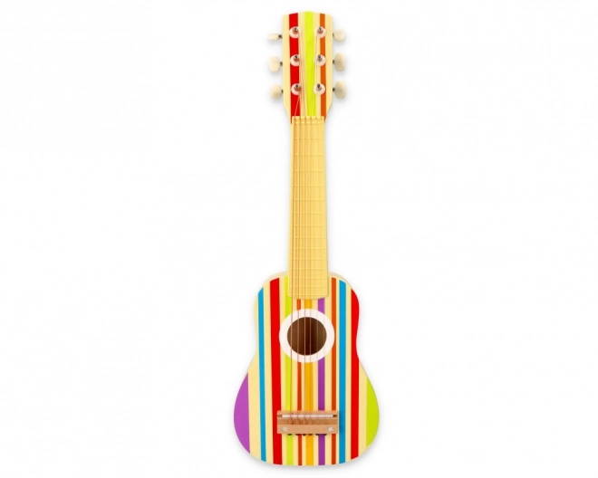 Tęczowa drewniana gitara sześciostrunowa