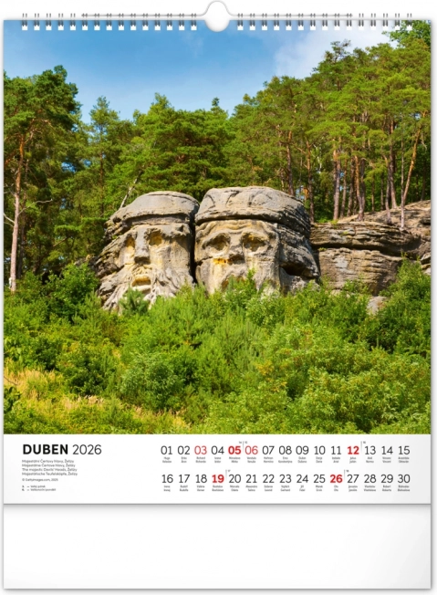 Kalendarz ścienny Republika Czeska 2026