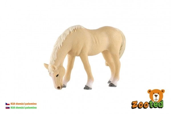 Koń domowy palomino klacz zooted plastik 13cm w woreczku