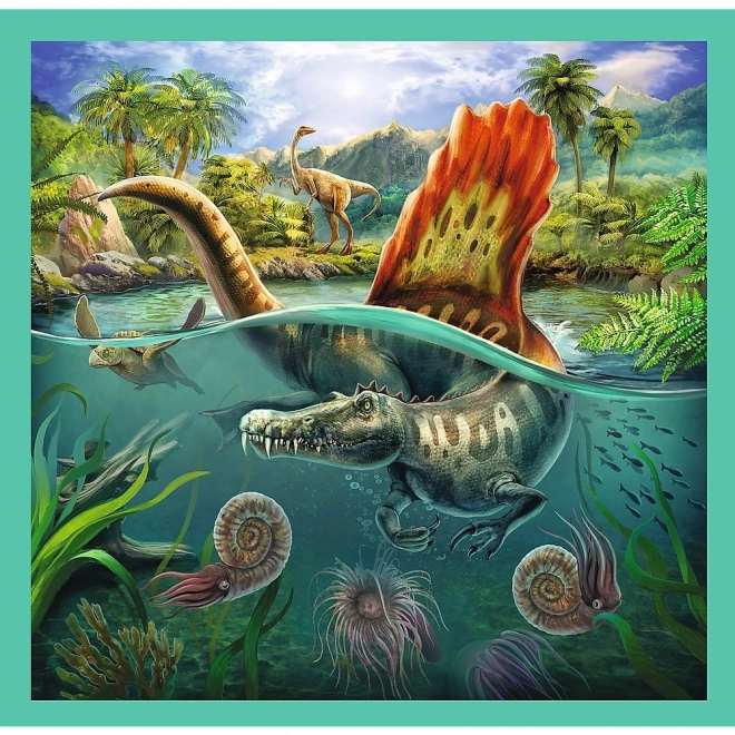Puzzle 3w1 Świat Dinozaurów 20x19,5cm w pudełku 28x28x6cm