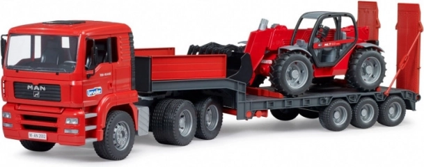 ciężarówka z przyczepą MAN TGA i ładowarką teleskopową Manitou 1:16