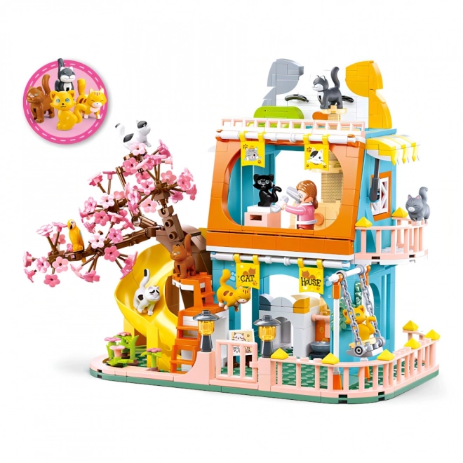 Sluban Girls Dream M38-B1089 Dom z dziewięcioma kotkami