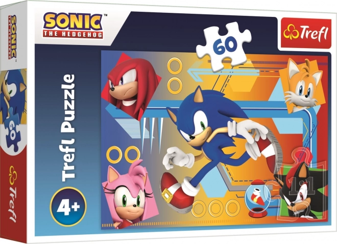 Puzzle Sonic 60 elementów Sonic w akcji