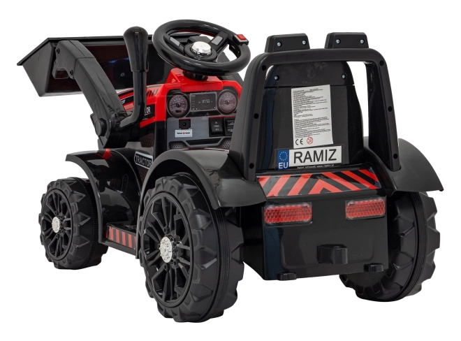 Dziecięcy traktor elektryczny z lemieszem – Czerwony
