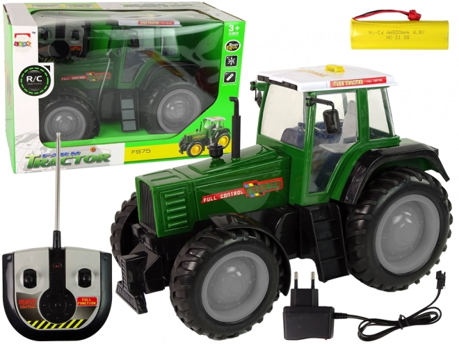 Zielono-czarny R/C traktor na zdalne sterowanie 38 cm