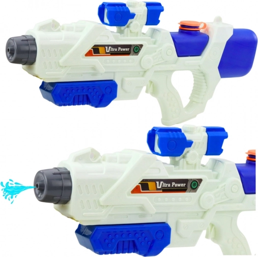 Pistolet na wodę Ultra Power 600 ml biało-niebieski z ręcznym pompowaniem