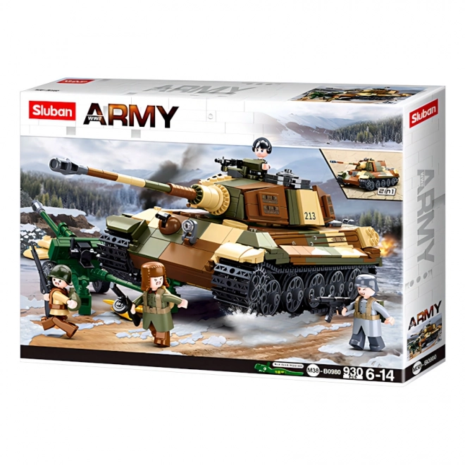 Sluban Bitwa o Budapest M38-B0980 Niemiecki ciężki czołg Tiger II 2 w 1