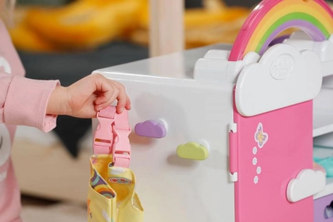 Tęczowa szafa na ubranka dla lalek BABY born