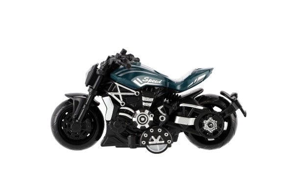 Motocykl metalowy/plastikowy 10cm z napędem wstecznym mix kolorów