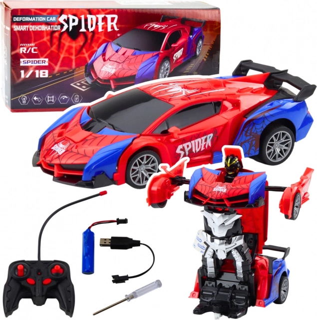 Wyścigowy Samochód i Robot Spider Zdalnie Sterowany 2w1