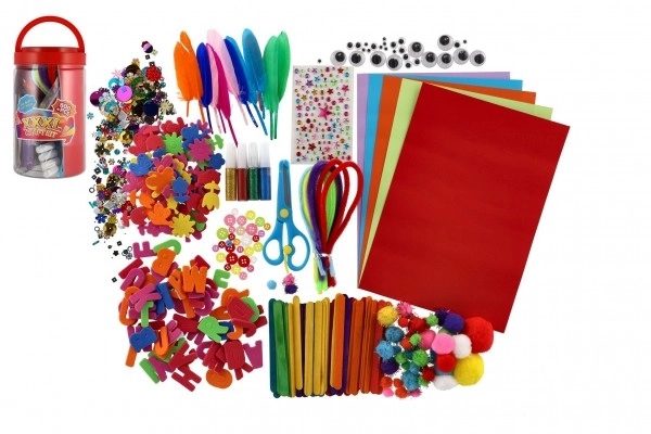 Zestaw kreatywny dla dzieci w plastikowym pojemniku 12 × 21 × 12 cm