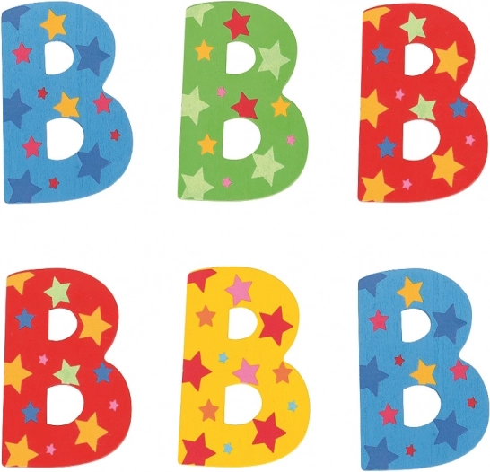 Bigjigs Toys drewniana litera B z gwiazdkami