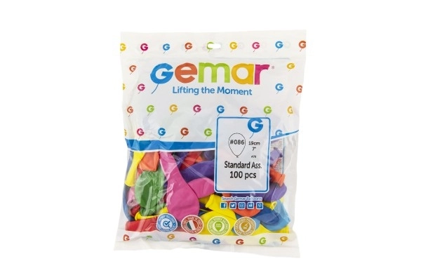 Kolorowe balony dmuchane 19 cm - 100 sztuk