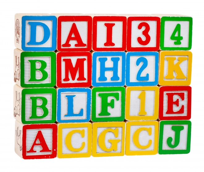 Drewniana ciężarówka z przyczepą i klockami dla dzieci 2+ Edukacyjna zabawka + klocki z literami i cyframi