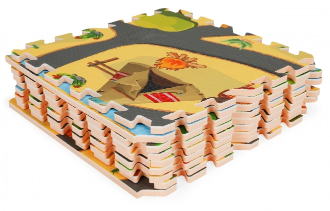 ECOTOYS Piankowe puzzle Safari z brzegiem