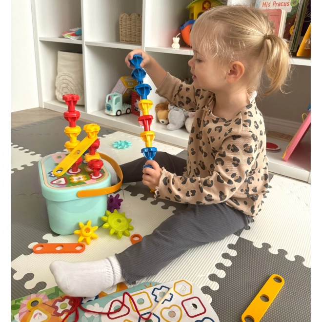 Woopie Green Konstrukcyjny Box Motoryczny Montessori 12w1