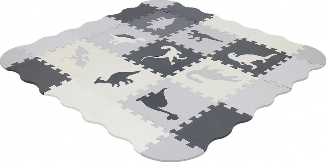 piankowa mata puzzle dinozaury szara 28 × 28 cm