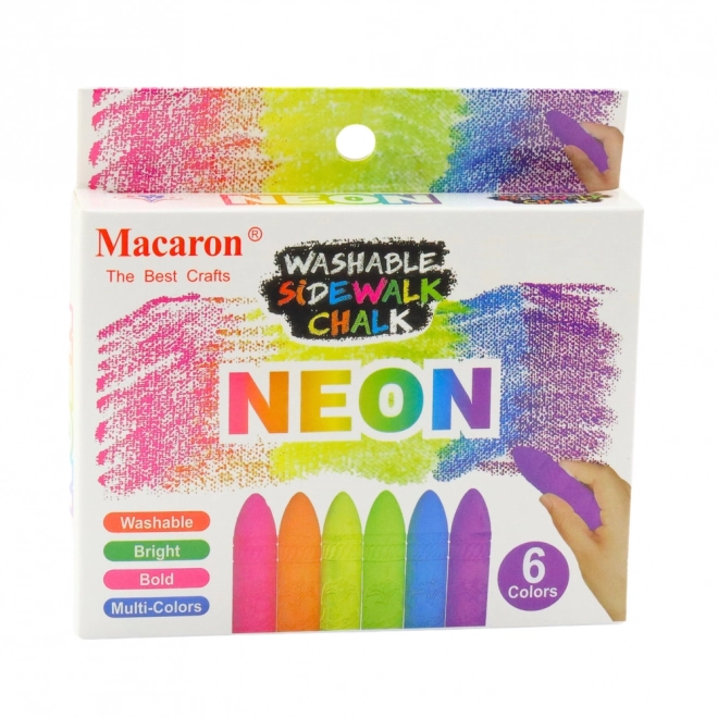 Neonowe kredy na tablicę i chodnik - zestaw 6 szt.