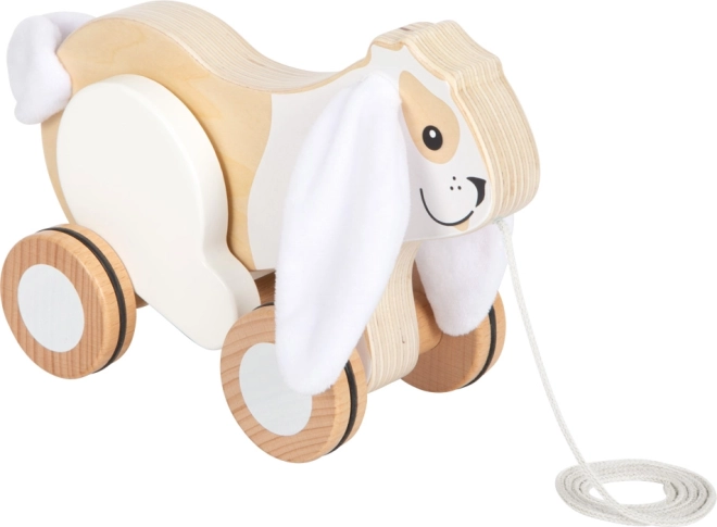 Drewniana zabawka do ciągnięcia Królik z szeleszczącymi uszami od Small Foot
