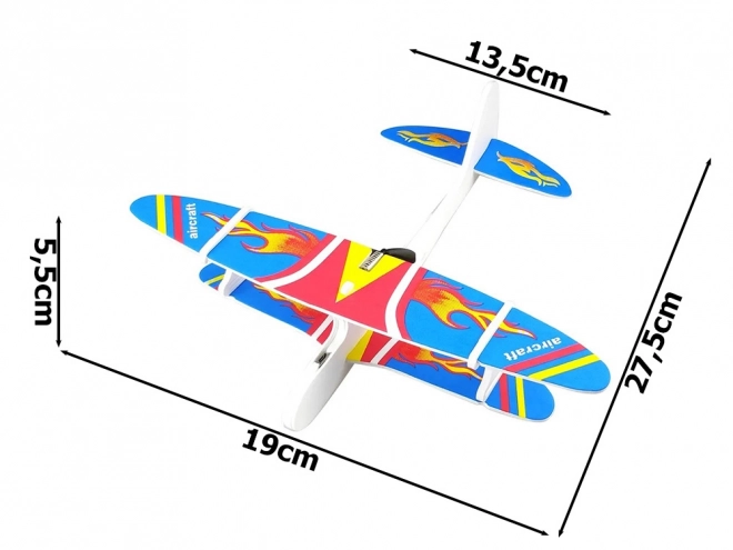 Samolot z polistyrenu z oświetleniem LED USB