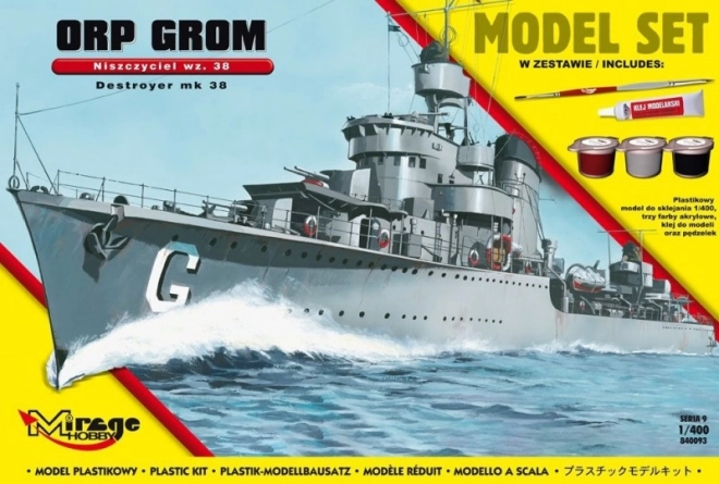 Model polskiego niszczyciela ORP Grom wz.38