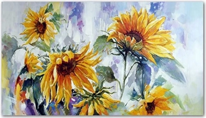Diamentowe malowanie słoneczniki 80 × 40 cm