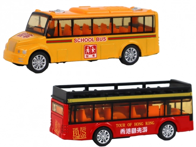 Zestaw kolorowych autobusów System frakcyjny 4 elementy