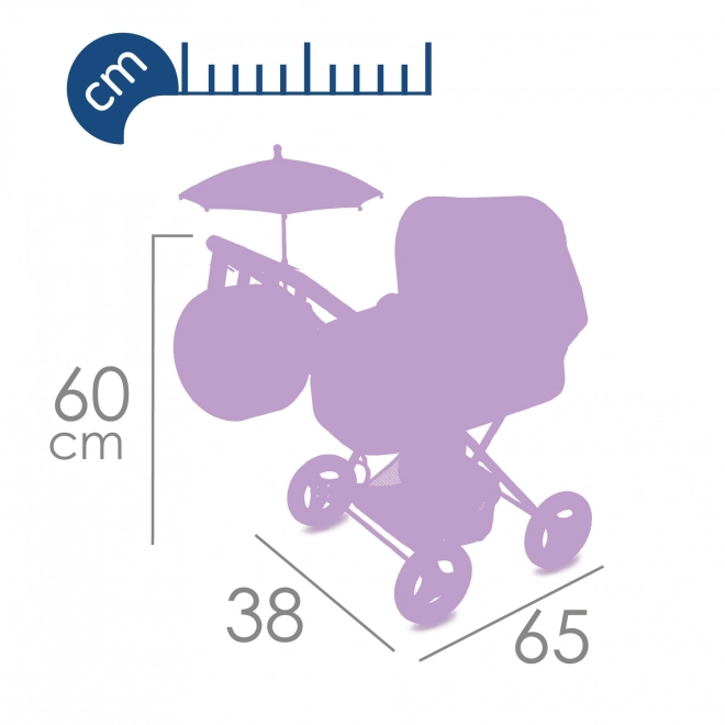 DeCuevas 85076 Składany wózek dla lalek z parasolem i torbą Magic Bubble 2024 - 60 cm