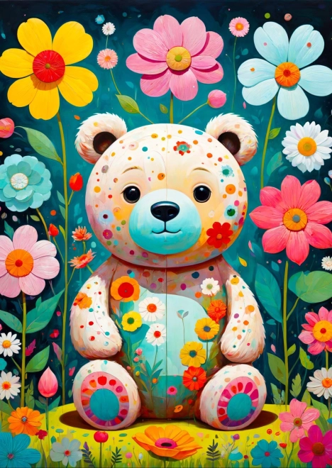 Enjoy puzzle kwiatowy miś, 1000 elementów