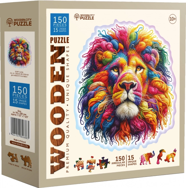 WOODEN CITY Drewniane puzzle Delikatny lew 150 elementów