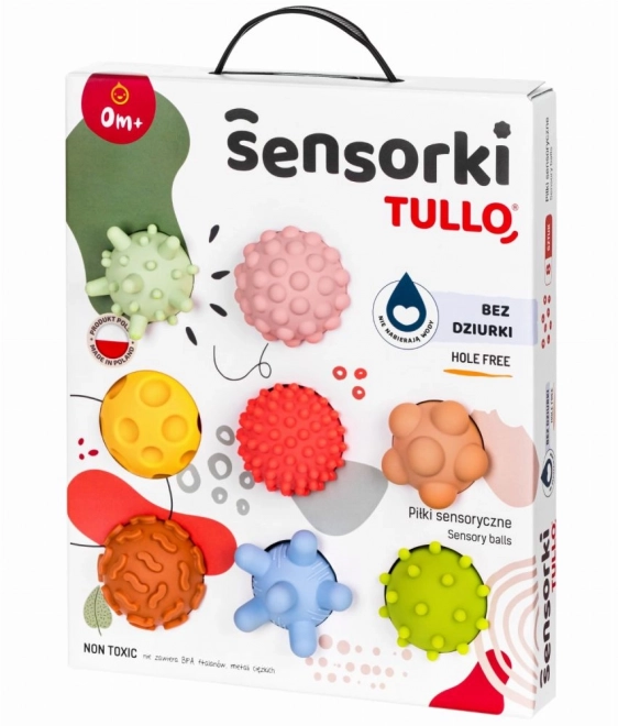 Kulki sensoryczne Tullo dla najmłodszych 8 sztuk