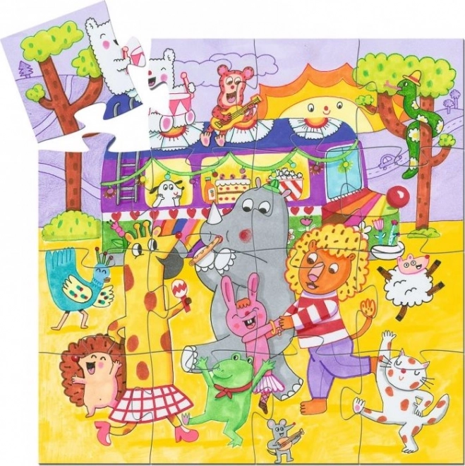 DJECO Puzzle Tęczowy autobus 16 elementów