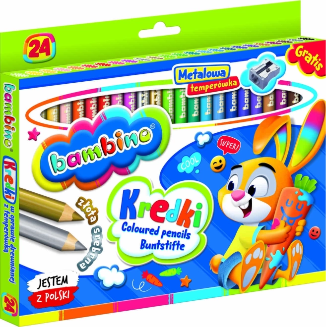 Kredki z temperówką Bambino - 24 sztuki