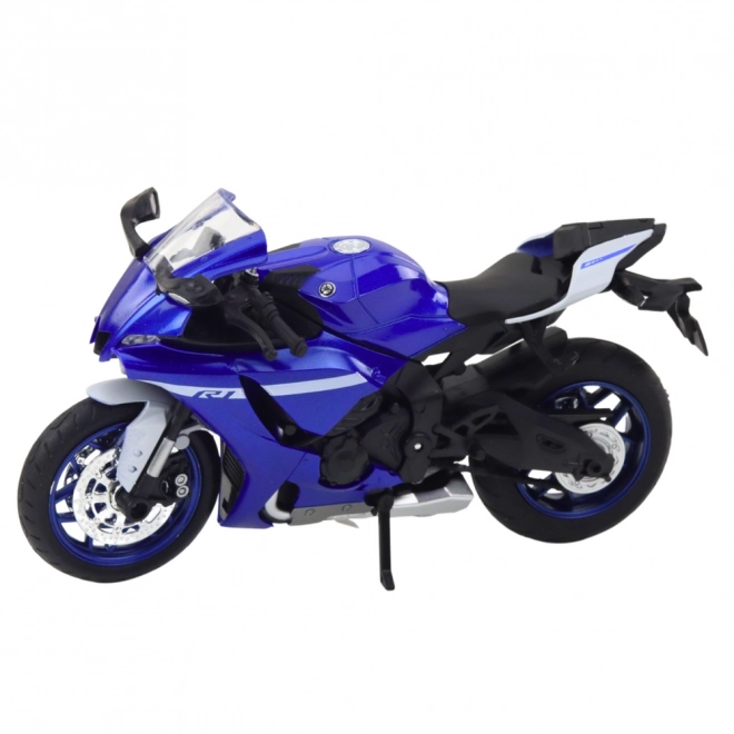 Metalowy sportowy motocykl niebieski R1 1:12