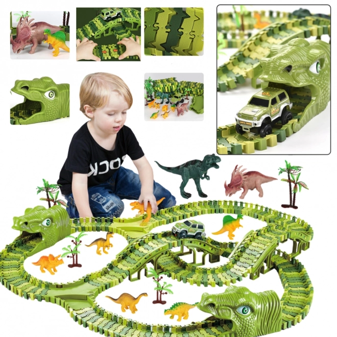 DIY tor wyścigowy dinozaurów 240 elementów