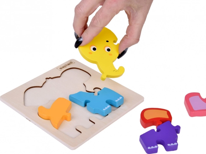 Drewniane puzzle edukacyjne słoń