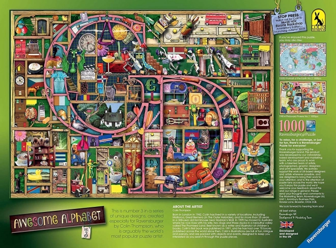 RAVENSBURGER Puzzle Niesamowita alfabet - litery C i D 1000 elementów