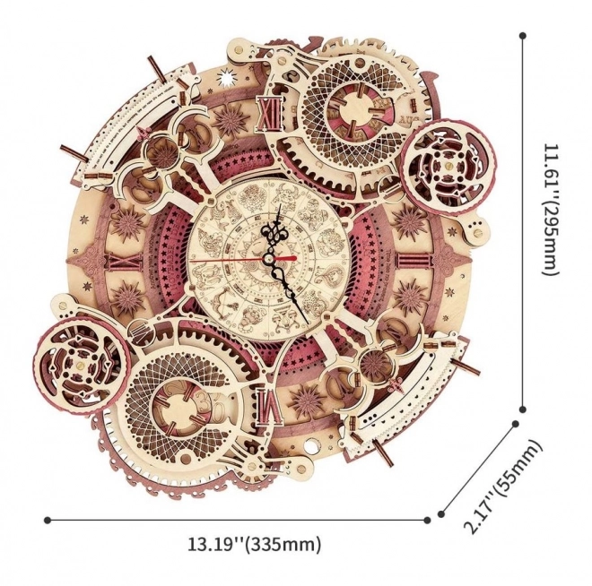 RoboTime 3D drewniane mechaniczne puzzle Zegar z kalendarzem